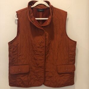Talbots Women’s Two Pocket Rust Snap Vest Size XL